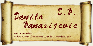 Danilo Manasijević vizit kartica